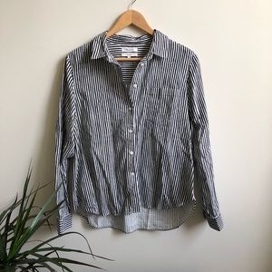 Madewell Black & White Striped Shrunken BF top